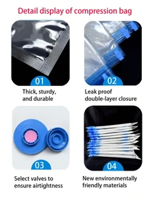 10/1 Set Transparent Vacuum Compression Bags, Airtight Seal Storage Bags, Organizers For Clothes, Blankets, Shirts, Small/Medium/Large/X-Large, Travel Accessories, Includes Air Pump, Suitable For Halloween Decorations, Halloween Costumes, Autumn Decor, Holiday Decor, Back To School Gifts