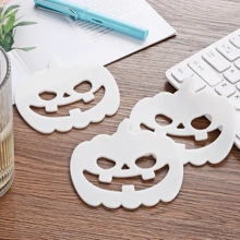 5 件万圣节硅胶 PVC 南瓜杯垫，尺寸 4.1 英寸 X 3.9 英寸，自发光，夜光杯垫，适用于厨房、餐厅、办公室等。 - 彩色 - 查看 7