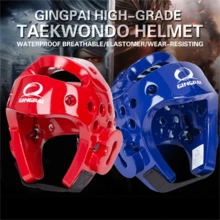 GINGPAI Casco protector de Taekwondo, casco protector para adultos en blanco, rojo, azul, casco de boxeo reforzado - Multicolor - Ver 3