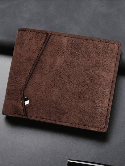 1 Cartera Para Hombre Carteras Suave De Moda De Estilo Corto Para Jóvenes Con Múltiples Ranuras Para Tarjetas Y Monedero Delgado De Negocios Horizontal De Gran Capacidad