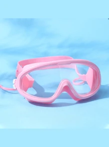 زوج نظارات سباحة كبيرة الحجم مضادة للضباب ومقاومة للماء عالية الوضوح، اكسسوارات حمام السباحة، ضروريات الشاطئ، اكسسوارات الشاطئ، لوح الركل للسباحة