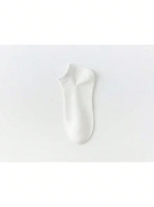 5 Pairs Men's White Breathable Odor-Resistant Short Socks, Suitable For Sports And Fashion, Versatile Use, Essential For Spring And Summer. Soft And Elastic, Also Suitable For Women's Socks And Knee-High Socks For Outdoor Sports In Summer.