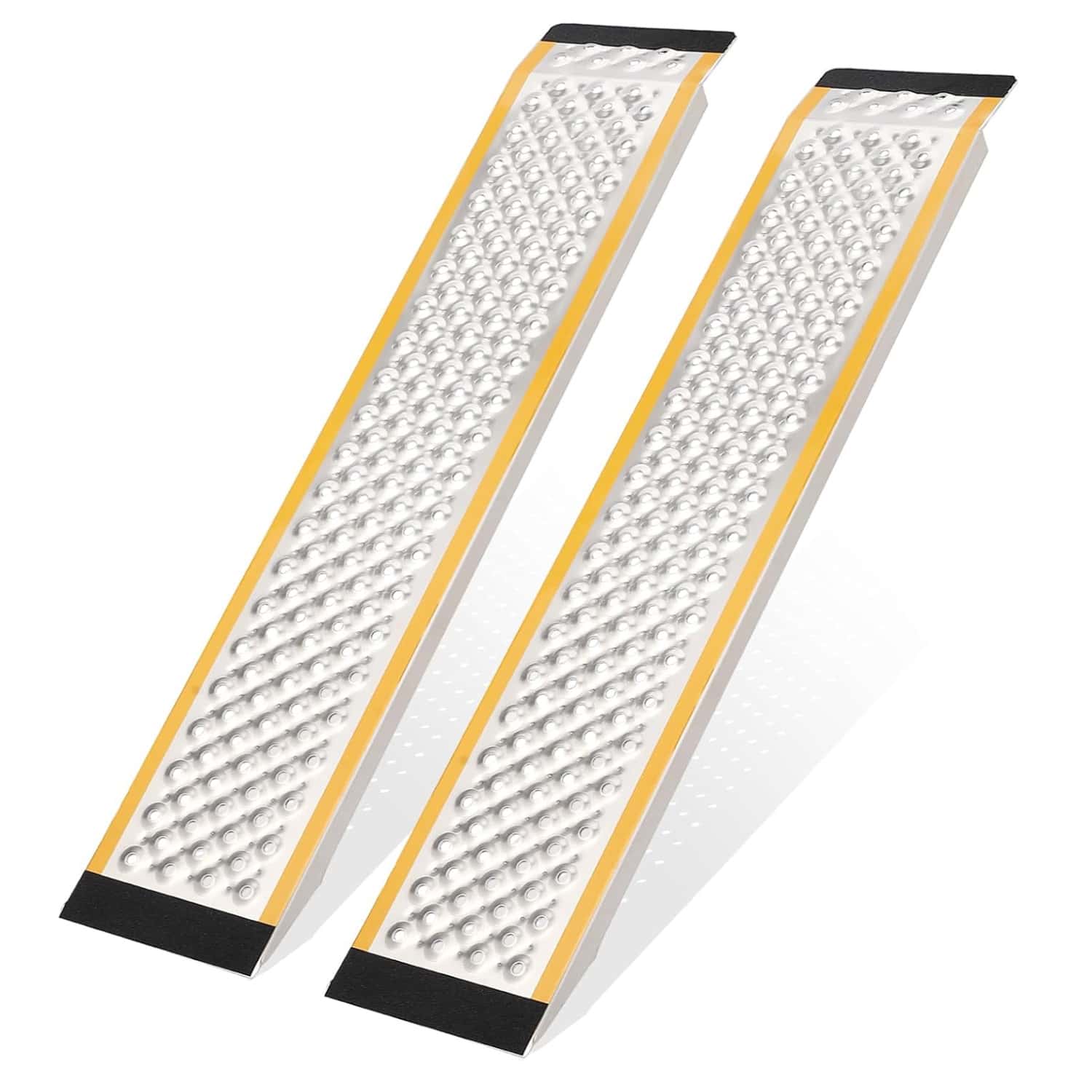 CuisinSmart 57" Heavy-Duty Aluminum Mower Ramps (2-Pack) – 1,000 Lb Capacity Anti-Slip Loading Ramps With Punch Plate Surface, 9" Wide Shed Ramps For Riding Mowers & ATVs - Silver - View 1
