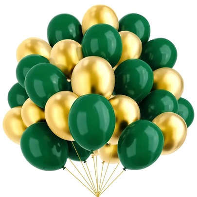 36pcs Gold Metal Finish Balloons/Deep Green Balloon Set, Jungle Animal Birthday Party Decor, Baby Shower Decor, Wedding Decor, Graduation Classroom Decor