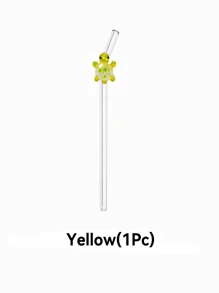 1 pièce/1 set de paille en verre design de dessin animé coloré tortue, paille en verre réutilisable coudée, pour smoothies, lait thé, jus, cocktails, boissons froides, café, fournitures de fête, camping/voyage/été/vacances/cuisine, fournitures scolaires