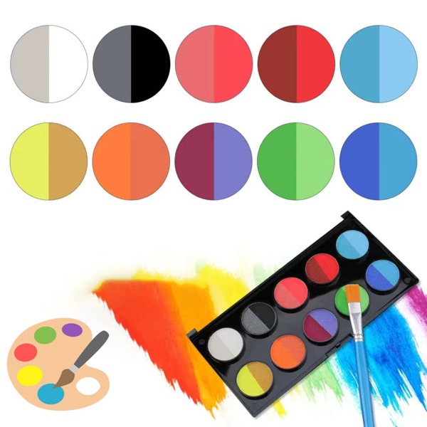 20 Colors Dual-Tone Premium Watercolor Paint, Student Halloween Hand Painting Supplies, World Cup Fan Painting Pigment, 30g/1.06oz,For School Supplies,Back To School