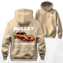 Men's Hoodie With "Bullet" Cars Print – From S To G3 (Plus Size) | Premium Streetwear