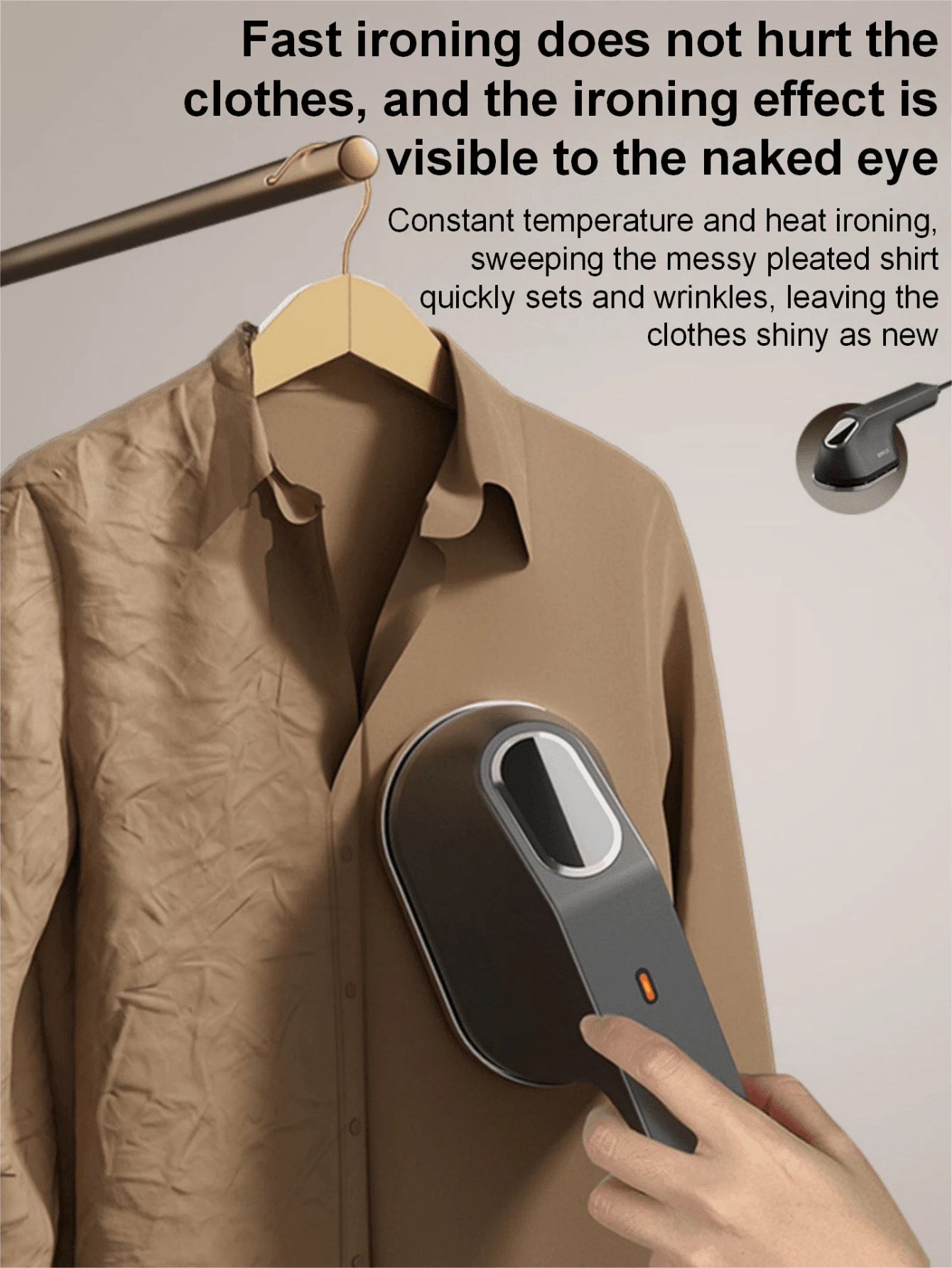 SOKANY 1 pezzo Ferro da stiro portatile, mini ferro elettrico, macchina per stirare domestica portatile, stiratura istantanea e calda, protezione intelligente della temperatura, stiratura piatta/appesa due in uno, pannello ampio e liscio, regolazione multi-velocità, stiratura senza danneggiare i vestiti, adatto per casa, viaggio, trasferta di lavoro e altre situazioni, elimina facilmente le pieghe sui vestiti, stiratura e appiattimento immediati, per una vita raffinata