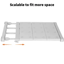 Extendable Closet Cupboard Storage Organizer Shelf Divider Rack White Adjustable - White - View 4