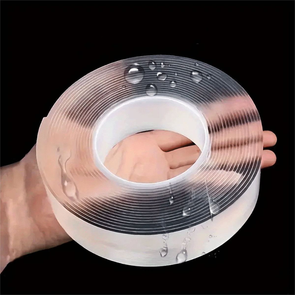 1pc Powerful Nano Double-Sided Adhesive Tape, Transparent, Washable And Reusable, Suitable For Posters, Pictures, Home And Office Decor, Leaves No Residue