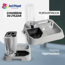 Comedouro e Bebedouro Automático Para Cães e Gatos Premium 3 em 1 Jel Plast