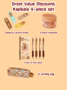 1pc/3pcs/5pcs Cute Capybara Shaped Manual Pencil Sharpener, Random Color & Style, Creative Flip Cover Pencil Sharpener, Cartoon Handheld Pencil Sharpener Suitable For School And Office Use, Suitable For Pencils And Cosmetic Pencils, Compact Pencil Sharpener, Desktop Decor Portable Pencil Trimmer, Student Learning Supplies Gift, Loved By Children, Boys, Girls, School Supplies Back To School