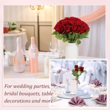 1 Stück/10 Stücke/12 Stücke Valentinstag Hochzeitsdekoration Rayon Blumen realistische Rosenstrauß mit langen Stielen für Heim Hochzeitsdekoration Party