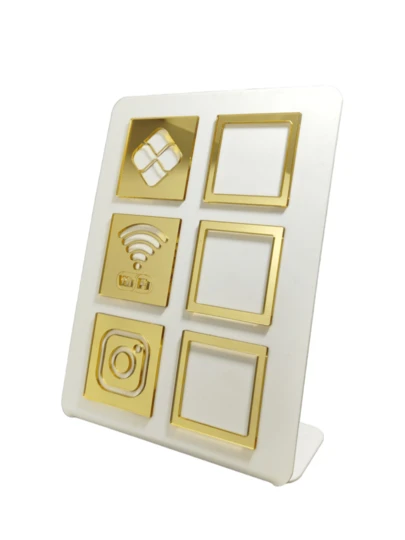 Placa Pix WIFI INST@GRAM QR Code Para Pagamento Display Acrílico Para Loja Salão Restaurante Balcão