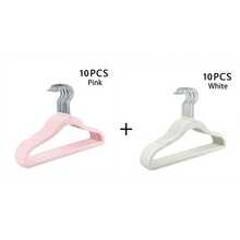 50 件植绒儿童衣架，防滑晾衣架，植绒婴儿衣架 - 防滑衣架，适合婴儿、幼儿和婴儿衣服 - 简约设计儿童衣柜衣架 - 彩色 - 查看 7