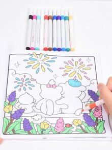1pc Spring Moments:Coloring Book For Adults And Teens, Easy Colouring Book Super Cute Designs Of Cozy, Hygge Spaces For Relaxation (Cozy Spaces Coloring) Kids Graffiti Painting Book Painting Book Montessori Drawing Toys Creative Gift Christmas.Children's Early Education Puzzle Educational Toy Handmade Drawing Kit (Default Without Pen) - Multicolor - View 5