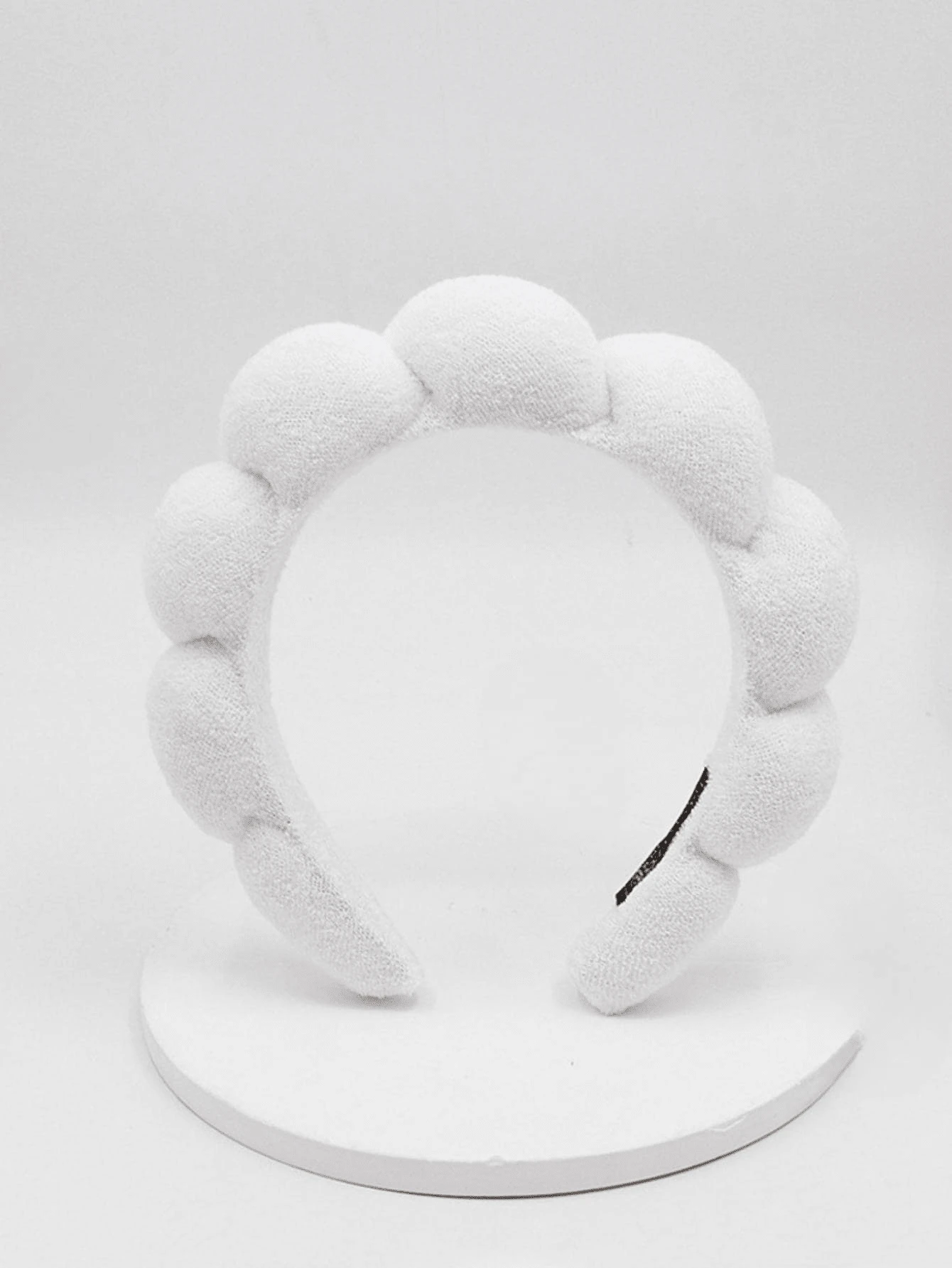 1 件女士发带，泡沫材质，可用于洗脸，女士固定式发带，毛巾布柔软发饰，发箍，发圈，秋季，发饰，女士头饰发带 - 白色 - 查看 1