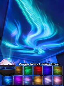 Galaxy Aurora Borealis Projector - Northern Lights & Starry Sky LED Night Light With Remote & Smart App, 16 Color Changing USB Mood Lighting For Bedroom, Home Theater, Party Decor & Christmas Gifts - 北極光 - 查看 9