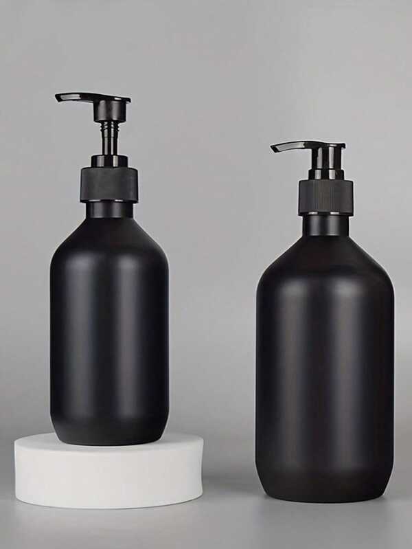 1/2 Pcs,Matte Black PET Soap Dispenser Soap Dispenser,Countertop Lotion Bottle With Pump,Bathroom Lotion Liquid Soap Dispenser,Hand Soap Container,Bathroom Countertop Pump Dispenser,Refillable Shampoo Shower Gel Conditioner Empty Bottle,Bathroom Accessories, Back To School