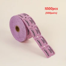1 rollo de 1000 boletos de rifa, azul, verde, morado (múltiples opciones de color), rollo doble, boletos para eventos, entrada, recompensa de clase, recaudación de fondos y premios (500 pares)