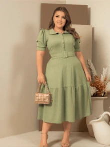 Vestido Gode Moda Evangelica - Verde claro - Visão 3