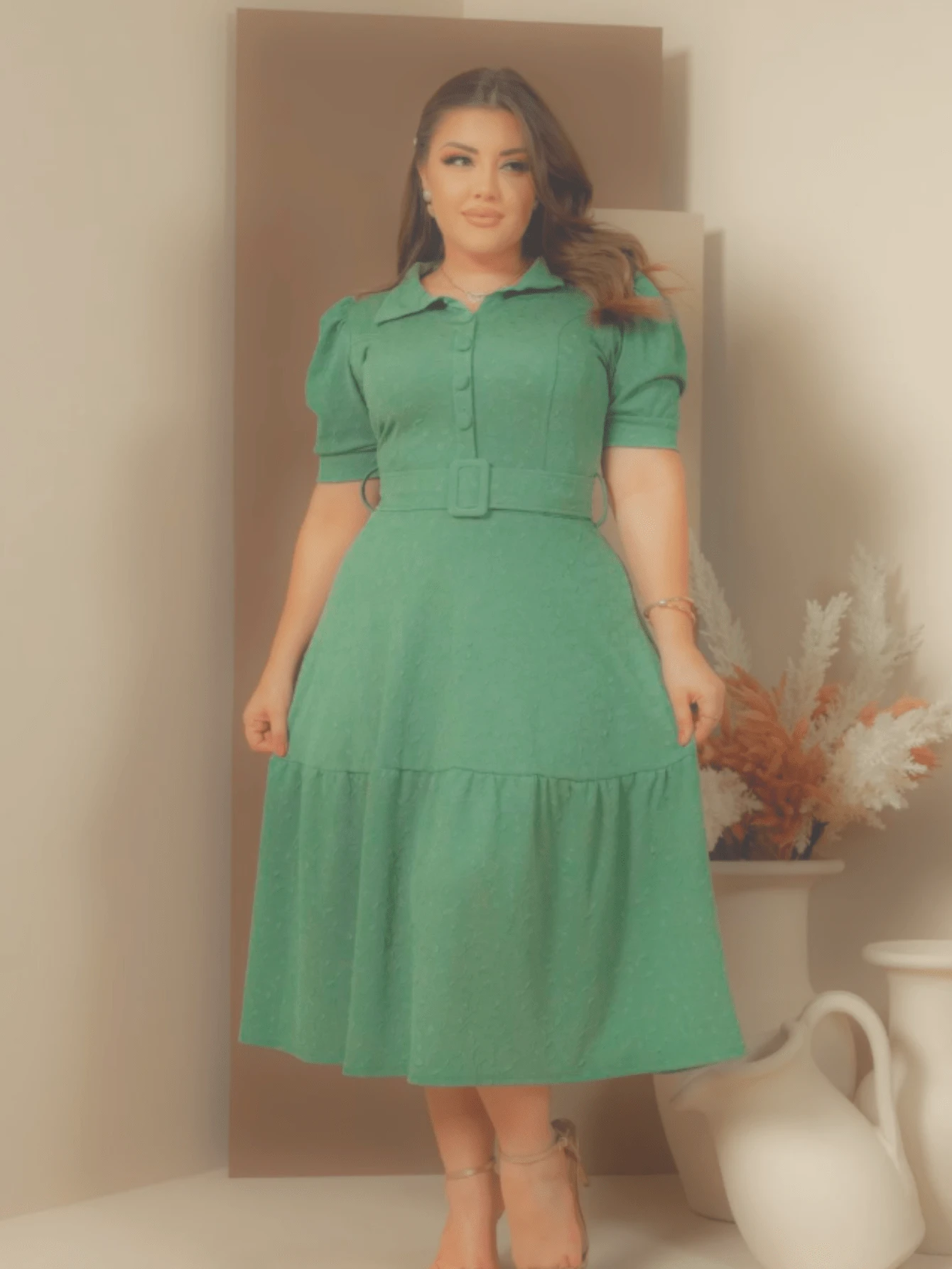 Gode Evangelical Fashion Dress - Verde Oscuro - Ver 1