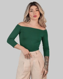WOMEN'S FITTED SHOULDER BLOUSE IN SOLID COLOR, SHOULDER TO SHOULDER, STRAP-UP VISCOSE AITONA - Murano - View 2