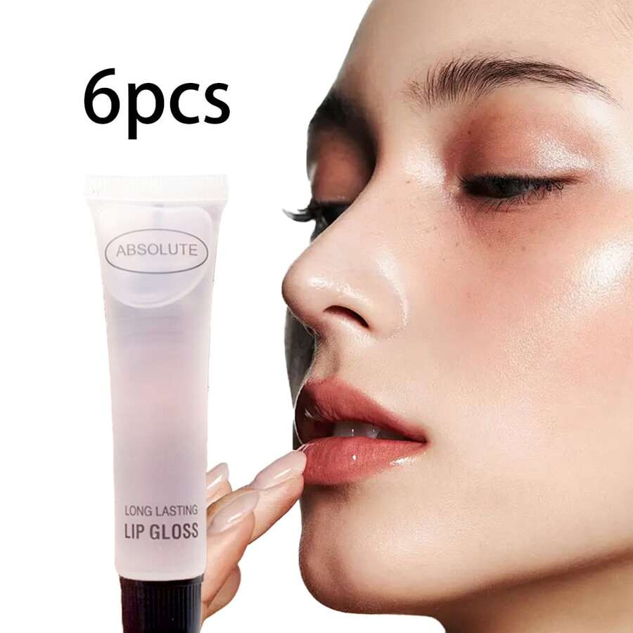 6pcs  Plumping Lip Gloss - Hydrate & Volumize - High Shine Lip Plumper - Hyaluronic Acid & Peptides Visibly Smooth Lip Wrinkles - Cruelty-Free - 無色 - 查看 1