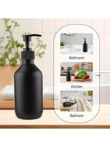 1/2 Pcs,Matte Black PET Soap Dispenser Soap Dispenser,Countertop Lotion Bottle With Pump,Bathroom Lotion Liquid Soap Dispenser,Hand Soap Container,Bathroom Countertop Pump Dispenser,Refillable Shampoo Shower Gel Conditioner Empty Bottle,Bathroom Accessories, Back To School