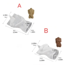 幻想主题香薰蜡烛硅胶模具 - 独特的男性和女性身体形状，DIY 工艺工具 - 白色 - 查看 10