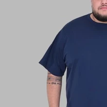 Character Design Shirt Plus Size Men's T-Shirt - Navy Blue - View 3