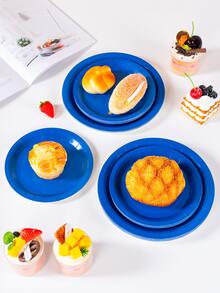 10/25 件海军蓝纸盘派对用品，海军蓝生日派对一次性纸盘可容纳最多 25 位客人，适用于派对装饰、生日、聚会 - 彩色 - 查看 4