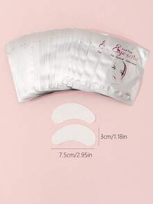 200对U型眼贴，纯天然植物提取胶原蛋白睫毛垫，用于嫁接睫毛，嫁接睫毛，睫毛垫，保湿眼贴 - 銀色 - 查看 7
