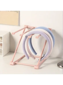 1 Portaoggetti per accessori per capelli in plastica rosa a 4 ripiani, portaoggetti multifunzionale da tavolo, adatto per riporre fasce per capelli, dotato di portaoggetti per gioielli in plastica da appoggiare sulla scrivania, adatto come regalo per Natale e Capodanno, unisex, portaoggetti per gioielli da appendere. Permette di riporre diversi articoli in modo ordinato e piegato.