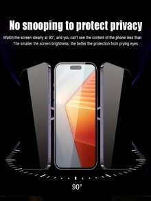 2pcs Privacy Tempered Glass Screen Protector, Compatible With IPhone 17 16 15 14 13 12 11 Pro Max XS XR X XS, 9H Hardness, Full Speaker Coverage, Touch Sensitive, Easy Installation With Auto-Adsorption, Rounded Edges, Dust-Proof Design, One-Time Precise Adhesion, No Bubbles Or White Edges, Ultra-Clear Front Display, Friendly To Phone Case - Black - View 6