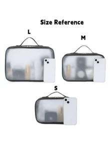 3件套大容量化妆包旅行必需品化妆品收纳包化妆收纳袋洗漱包收纳袋新年礼物开学季必备旅行包学校假期返校用品旅行包女士 - 黑色 - 查看 6