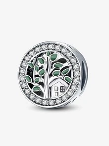 1Pc 925 Sterling Silver Fashionable Real Zirconia Lucky Charm Bead For Women Fit Bracelets Bangles DIY Jewelry Girlfriend Gift Fine Ladies Jewellery - Silver - View 18