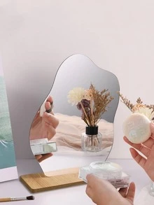 Espejo de maquillaje asimétrico, espejo de fotografía, espejo DIY asimétrico para dar forma, decoración de escritorio de acrílico - Plateado - Ver 5
