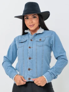 Women Denim Jackets & Coats - Medium Wash - View 5