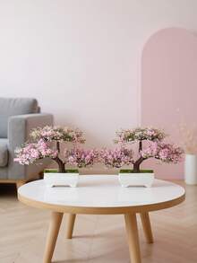 2/4pcs Artificial Realistic Artificial Bonsai Tree In Small Pot With Plastic Cement Pots For Home Table Decoration Decoration Garden Arrangement Ornaments, Simulation Tree, Artificial Plants, Decoration, Room Decoration, Christmas Decrations, Bedroom Decoration - Multicolor - View 8