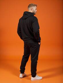 Debex Men's Thick Flannel Jogger Winter Cold Sweatpants - Black - View 4