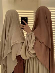 1 Stück Premium weiches & atmungsaktives Muslimisches Hijab Kleid mit Doppelschicht 2025, modisches Hijab Kleid für Frauen, passend zu jeder klassischen vielseitigen Abaya - Verschiedenfarbig - Übersicht 2