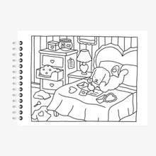 Cuaderno con  200 dibujos de Boobie Good PASTA GRUESA - FUCSIA-AMARILLO - Ver 3