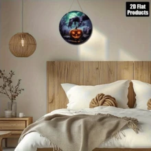 2D Flat, 1 Piece, Circular Wooden Decorative Painting Logo, Sky Themed Zombie Hand, Suitable For Bar, Kitchen, Coffee Shop, Home, Living Room, Office Decoration, Holiday Gifts, Halloween, Christmas Gifts, Perfect Gift For Gifting