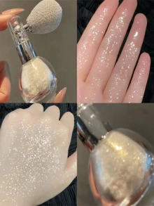 高光粉喷雾瓶，升级版多用途粉喷雾瓶，复古雾化器喷雾瓶，可再填充闪亮粉雾化器玻璃瓶，非常适合旅行和家居装饰（空瓶无粉），旅行必需品学校用品假日露营假日必需品度假配件迷你香水女士香水男士香水容器。 - 查看 3