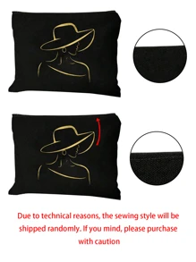 一套金色花卉印花手提包和化妆包，轻便大容量托特包，可重复使用购物袋，便携式旅行沙滩包（含化妆包），生日/教师节/护士节礼物，周年纪念礼物