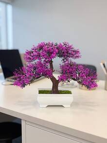 2/4pcs Artificial Realistic Artificial Bonsai Tree In Small Pot With Plastic Cement Pots For Home Table Decoration Decoration Garden Arrangement Ornaments, Simulation Tree, Artificial Plants, Decoration, Room Decoration, Christmas Decrations, Bedroom Decoration - Multicolor - View 11