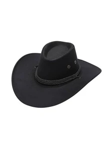 1顶棕黑色牛仔帽，百搭款式，适合万圣节、情人节、圣诞节，男女皆宜，圣诞礼物