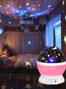 Proiettore rotante a 360° a forma di stelle e luna, proiettore LED blu/rosa rotante, luce da ballo romantica - illumina romanticamente camere da letto, piste da ballo, palchi, feste. Aggiungi scintillio a vacanze, feste, avventure di campeggio estive e feste