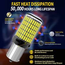 1/2个LED汽车灯 1156 BA15S P21W BAU15S PY21W 1157 BAY15D LED灯泡 白光 红光 黄光 144SMD CanBus灯 倒车灯 转向灯 汽车配件